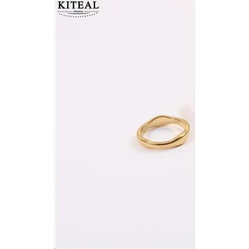 KITEAL 2020 trend large Gold color size 6 7 8 women rings Geometric Minimalism opal High Quality Jewelry