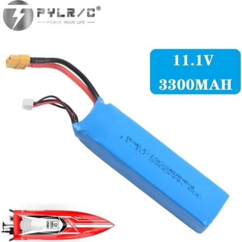 11.1V 3300mAh 60C lipo battery for large capacity 3S rc boat battery for UDI 903/908 brushless speedboat model aircraft