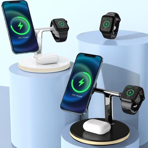 3 in 1 Magnetic Wireless Charger 25W Fast Charging Station for Magsafe iPhone 12 Pro Max Mini For Apple Watch 6 5 Charging Dock