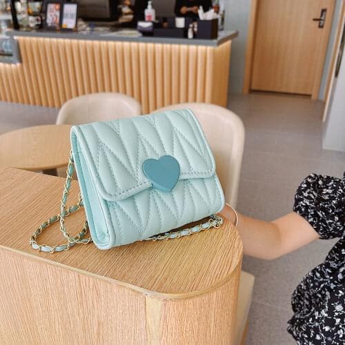 Lovely Childrens Mini Square Shoulder Bag Fashion Heart Baby Girls Small Crossbody Bags Kids Coin Purse Accessories Handbags