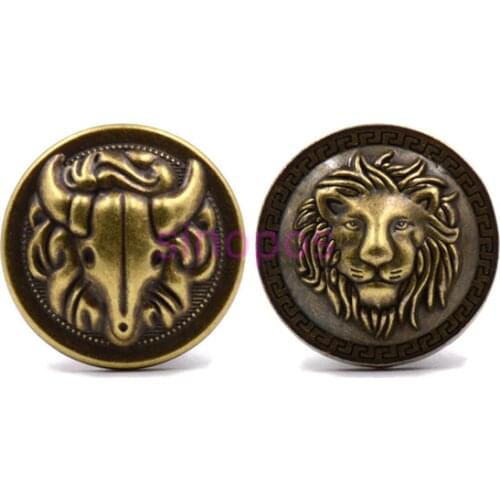 Retro-style mens suit metal button, Sheep/Lion pattern buttons decor for DIY Blazer Coat Sweaters Crafts sewing , SP01
