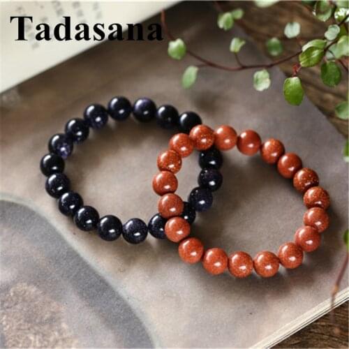 Couple Bracelets Set Bead Bracelets For Women Men Armband Blue Sand Stone Gold Sandstone Vinage Starry Sky Bracelet Wholesale