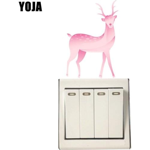 YOJA Wild Sika Deer Cartoon Decor Wall Switch Sticker Living Room Bedroom Personalized Decals 8SS0924