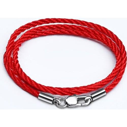 Braided Long Rope Cotton String Cord Chain Stainless Steel Lobster Clasp Korean Mens Black Rope Diy Necklace Jewelry Making