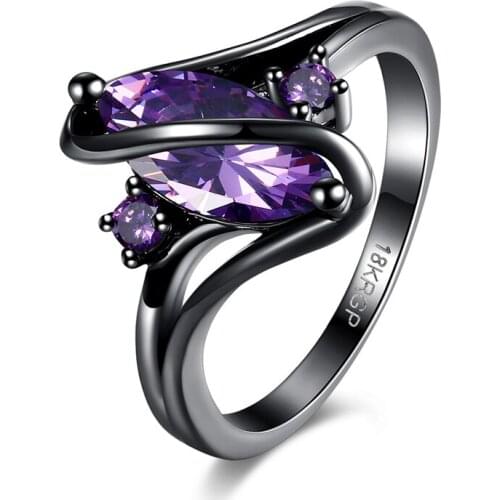 Latest Fashion Special Design Color Black Gold Ring Women Wedding Engagement Party Jewelry Accessories