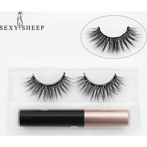 SEXYSHEEP 1 pair of false eyelashes magnet eyelashes 3D mink magnet eyelashes set natural fluffy makeup eyelash extension