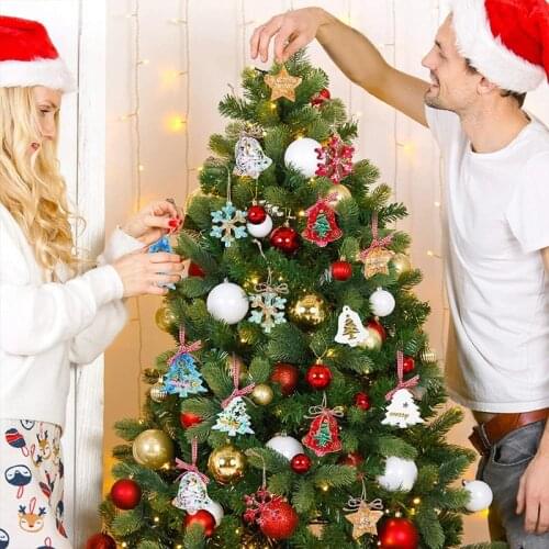 J60E Christmas Pendant Epoxy Resin Mold Love Heart Bells Elk Xmas Tree Hanging Decorations Silicone Mould DIY Crafts Casting