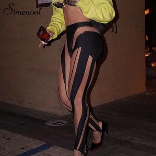 Simenual Patchwork High Waist Printing Leggings Skinny Fitness Baddie Outfits Streetwear Sporty Casual Leggins 2021 Fashion Slim