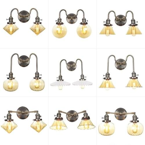 Nordic style dining room, wing room, corridor, living room, simple and compact decoration double head wall lamp