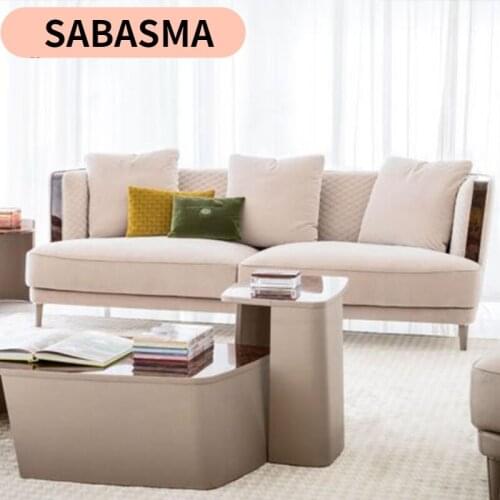 Italian light luxury leather sofa post-modern minimalist living room villa sofa size household high-end designer furniture