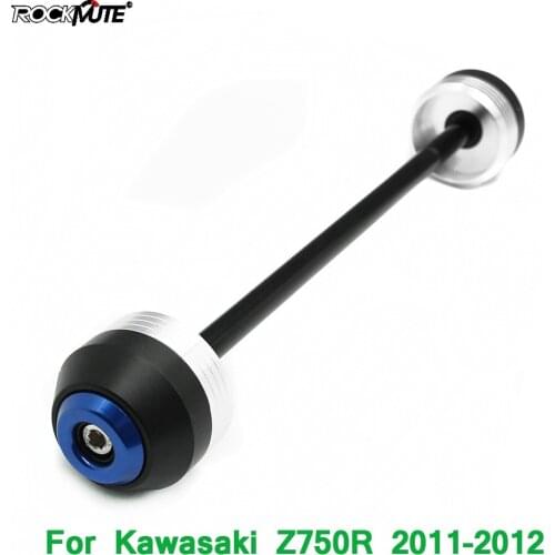 Motorcycle POM Axle Fork Crash Sliders Front Wheel Protector Circle Decoration For Kawasaki Z750R 2011-2012