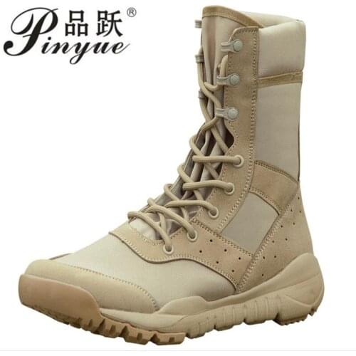 35-47 Size Men Women Ultrallight Outdoor Climbing Shoes Tactical Training Army Boots Summer Breathable Mesh Hiking Desert Boot