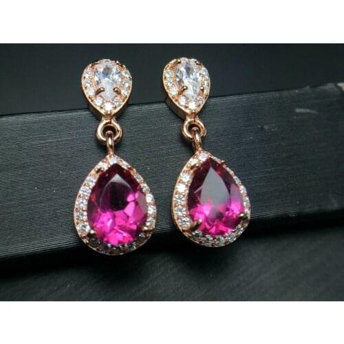 Shopkeeper recommends the special beautiful ear nail style 925 silver red color treasure new product design popular