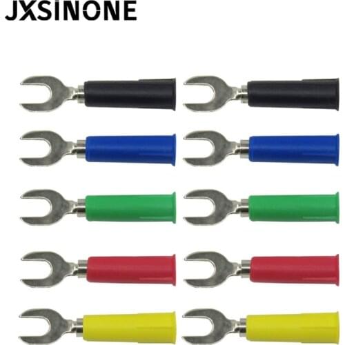 JXSINONE P4002 10PCS 5Color (in width) 6mm Insert Type U Type And Y Type Insert Harpoon Welding Insert 4mm banana plug