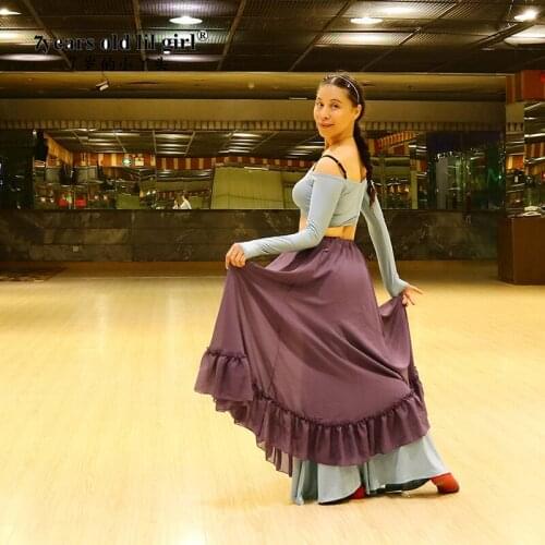 Belly DancingChiffon CostumesDress Lotus Ieaf Performance Skirt EY205