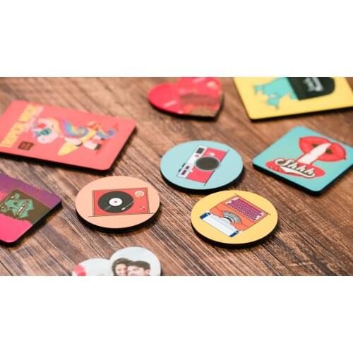 100pcs/lot sublimation blank DIY Fridge Magnets Wooden round MDF Personal Refrigerator Sticker Creative Magnets Birthday Gift