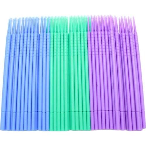 100pc/pack Dental Micro Brushes Eye Lash Glue Brushes Eyelashes Extension Lint Free Disposable Applicators Sticks Makeup Tools