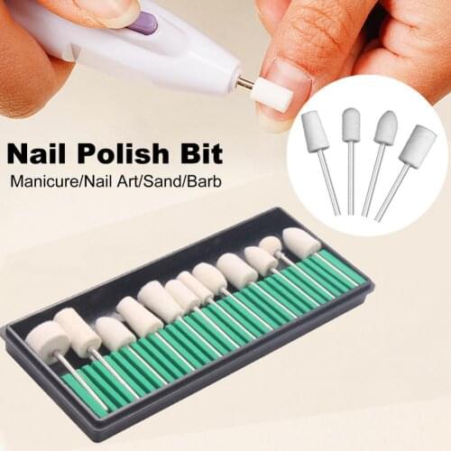 12Pcs/Set Nail Cutter Bit Anti-Scratch Nail Drill Bit Removing Cuticle White Drill Bit Electric Manicure Milling Cutter