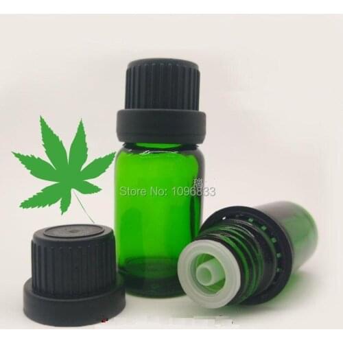 15ML Green Glass Bottle with Big Cap Tamper proof Cap, Essential Oil Dropper Vial, 15CC Empty Glass Packaging Bottle, 45pcs/lot