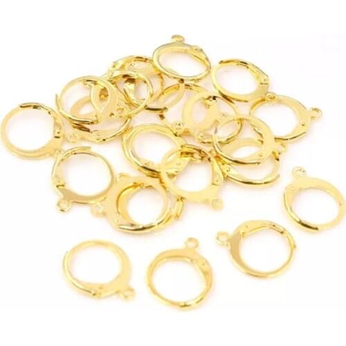 20 pcs Gold Color Plated Moon Hook Earrings Clip Earring Hook Jewelry Material