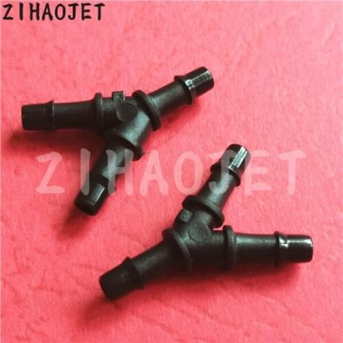 4*3mm 4*2.5mm Black UV ink tube connector for Epson DX5 DX6 DX7 Konica 512 head ink pipe plastic fittings 3 ways 30pcs/lot