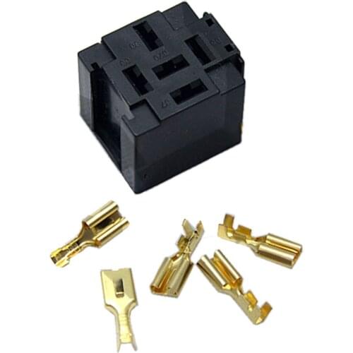 5pcs/Lot Car Universal Relay Socket DJ7059-6.3 -21 5 Hole Plug-in Horn Relay Socket