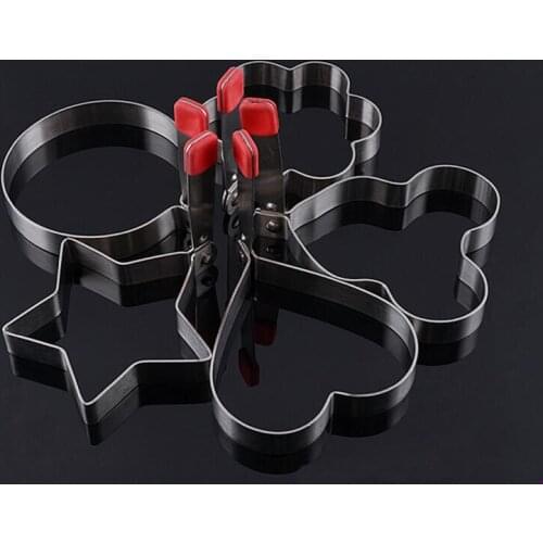 5 Pcs/lot Different Shapes Eggs Making Mold Stainless Steel Breakfast Fried Eggs Mould Creative Kitchen Egg Tools