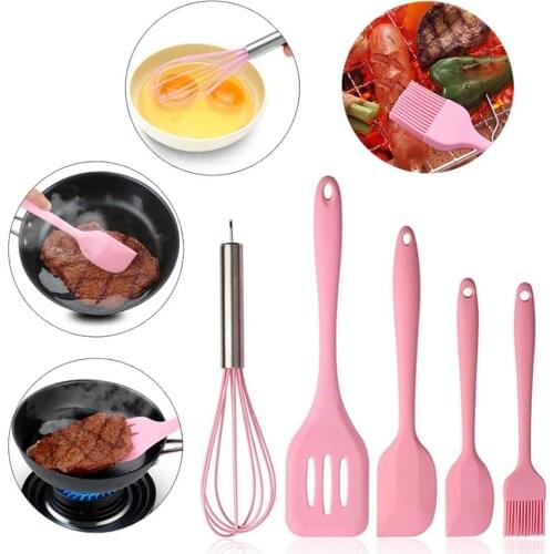 5pcs Cooking Utensils Silicone Cooking Tools Cooking Supplies Kitchen Tools Silicone Cooking Utensils
