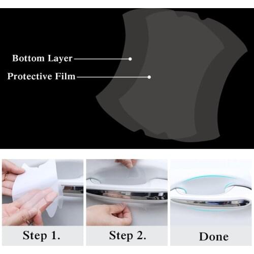 5Pcs TPU Material Car door handle stickers protector film for Hyundai Tucson Solaris I30 Creta Ix35 I40 IX20 Veloster