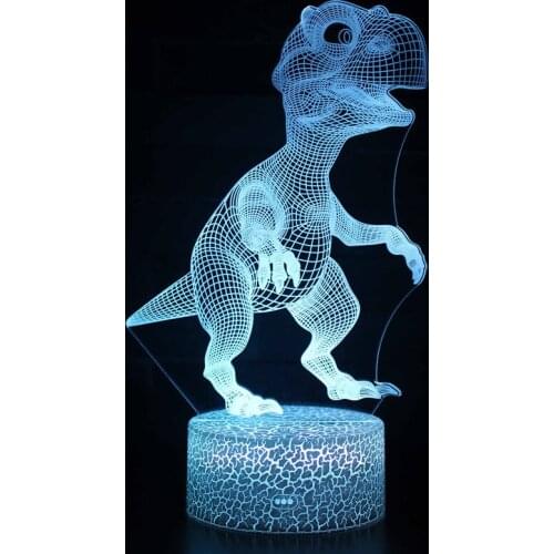 Acrylic 3d LED Night Lights Dinosaur Animal 7 Color Touch Remote USB Table Lamp for Home Decoration Creative Gift for Kids