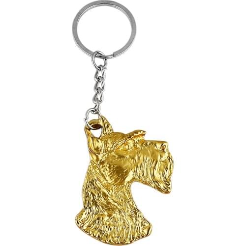 Schnauzer dog Keychain Popular Metal dog Key Chain Key Ring New Fashion Creative