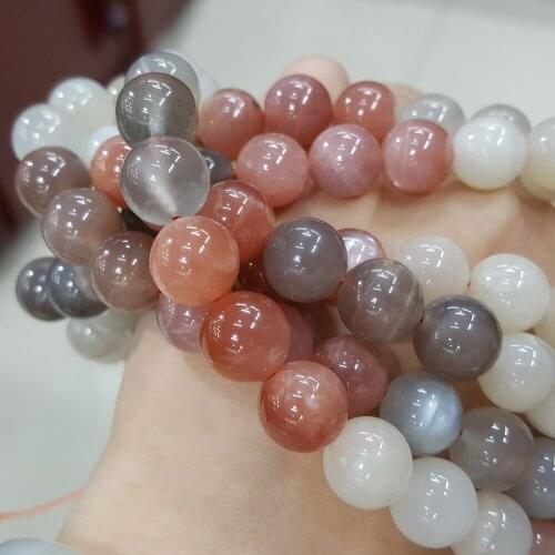 LiiJi Unique Moonstone Sunstone Round shape beads 8mm/10mm DIY Jewelry Making Necklace or Bracelet Approx 39cm