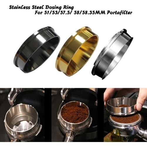 51/53/57.5/58/58.35mm Stainless Steel Intelligent Dosing Ring Brewing Bowl Coffee Powder For Espresso Barista Funnel Portafilter
