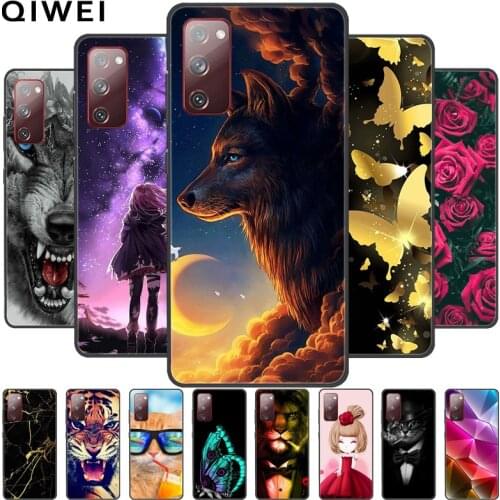 For Samsung Galaxy S20 FE Case Cartoon black bumper Soft Silicone Phone Back Cover for Samsung S20 FE S 20 S20FE Cases Fundas