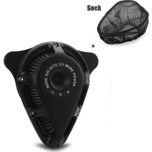 BLACK Turnable Air intake filters rain sock for harley FXDL FXDWG Wide Glide FXDF Fat Bob air filters Electra Glide 00-07