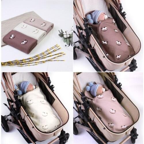 Baby Blanket Cotton Knitted Soft Blanket for Newbron 100*80cm Toddler Quilt 54DF