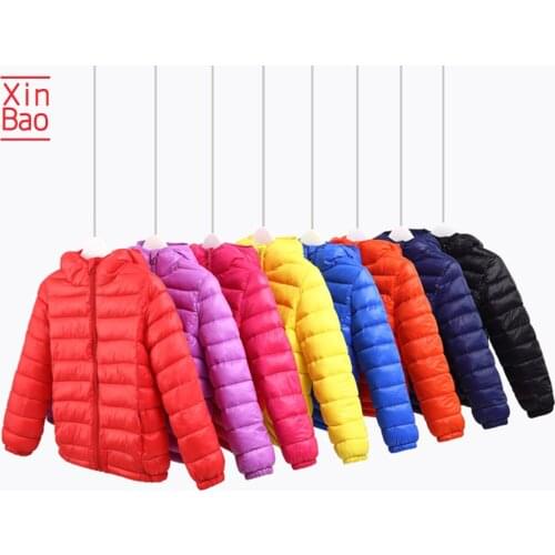 XINBAO 2019 Baby Girls Boys Light kids jacket hood cotton Down Coat winter children jacket spring fall toddler outerwear coats