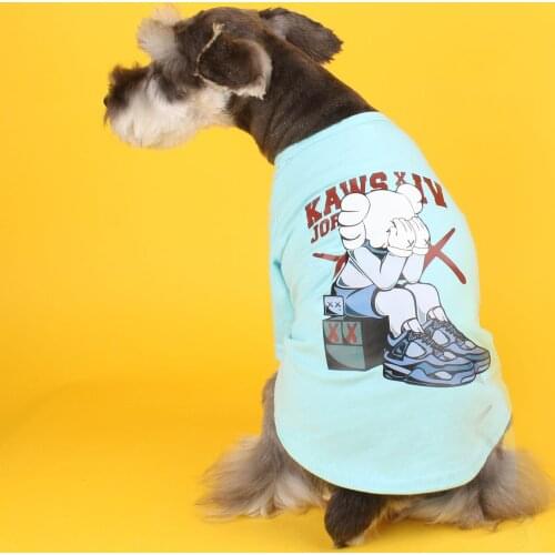 Cotton Pet Dog Summer Clothes for Small Dogs Pets Clothing French Bulldog Cartoon Print Tshirt Chihuahua Pug Costume S-2XL