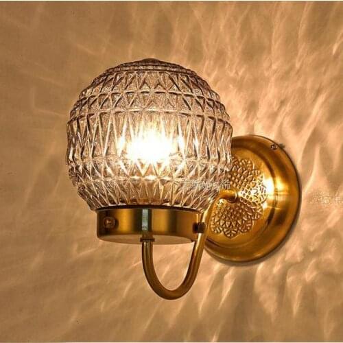 Art Salon colorful glass wall fixtures light Bedside Imitation glass ball Wall Lamp Nordic Garden Corridor walkway wall lighting