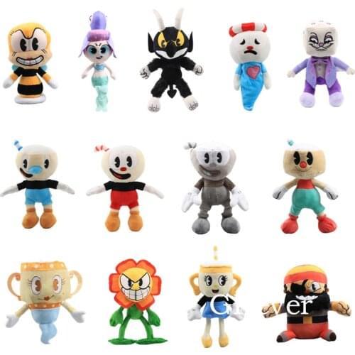 20-28 CM Game Cuphead Plush Toys Doll Peluche Mugman Chalice Cagney Carnantion Teacup Head Adventure Toys Kids Gift
