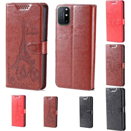 Intaglio icon butterfly flower Tower Flip Leather Wallet Phone Case For OnePlus 8T Phone cover with card slot