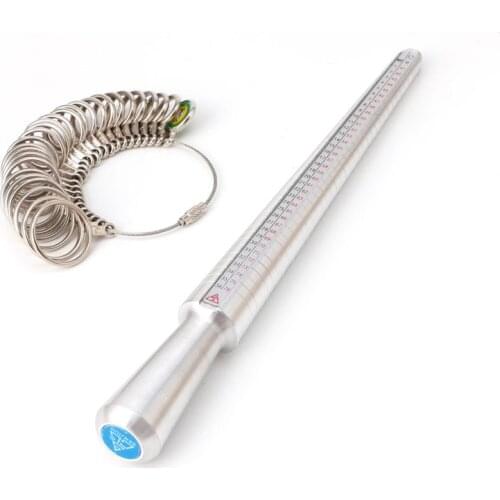 JAVRICK Metal Ring Sizer Guage Mandrel Finger Sizing Measure Stick Standard Tool Set Hot