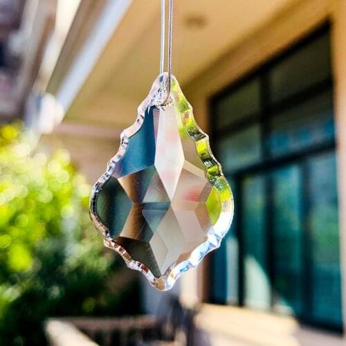 3/5/10pcs Clear Suncatcher Maple Leaf Chandelier Light Lamp Christmas Pendant Lighting Prisms Curtain Accessories Diy Craft