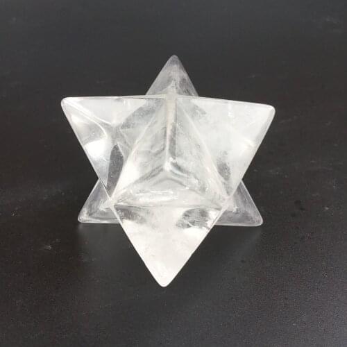 Beautiful Polished Transparent Crystal Clear Quartz Merkaba star