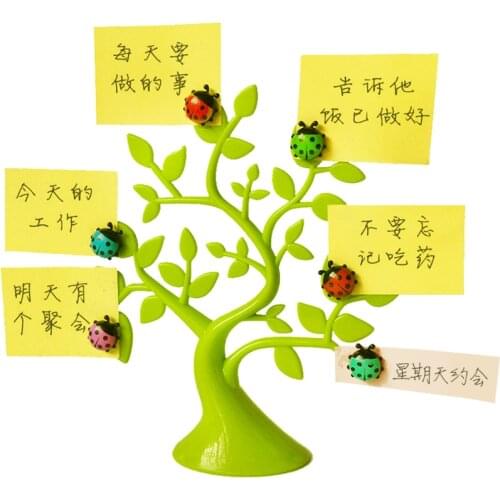 Ladybug Photo Clip Notes Folder Plastic Holder Memo Stand Magnetic Stickers Lucky Tree Message Card Posted Lovely Decoration