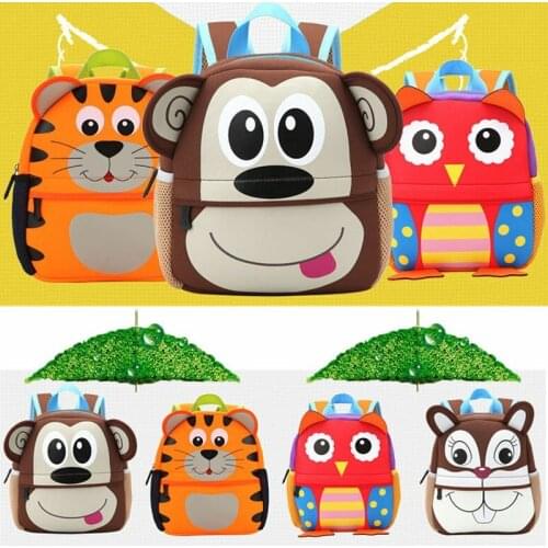 Local stock Kid Animal Plush Backpack Toddler Kid Children Boy Girl 3d Cartoon School Bag Kindergarten Little Bags Cute Baby Bag