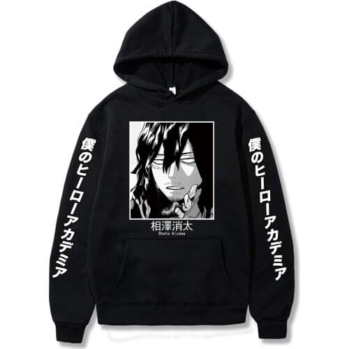 Cute Mens Hoodies My Hero Academia Men Women Pullovers Hoodies Sweatshirts Aizawa Shota 90s Anime Hoody Streetwear Tops