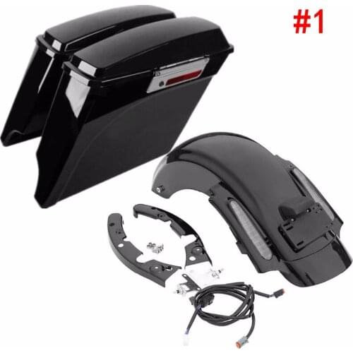 Motorcycle 5" Stretched Extended Saddlebags Rear Fender For Harley Touring Model Road Electra Street Glide FLHR 2009-2013