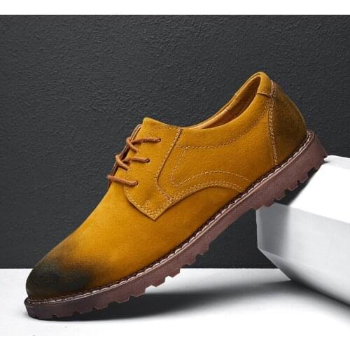 Mens Leather Shoes British Style Vintage Tooling Shoes Fashion Casual Business Shoes Fashion Sneakers Men Shoes