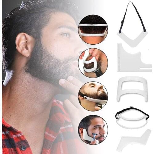 5PCS Beard Shaping Tool Kit Perfect Beard Lineup Neckline Guide Tool Mustache Edge Shaving For Styling Beard Beard Shaping Tool